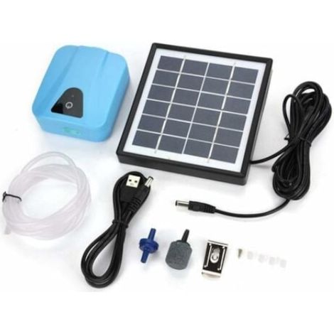 Pompe à air solaire Jormftte, ABS, 0,15 MPa, 3600 mAh, 2 L/min, pour bassin et aquarium (1/5)