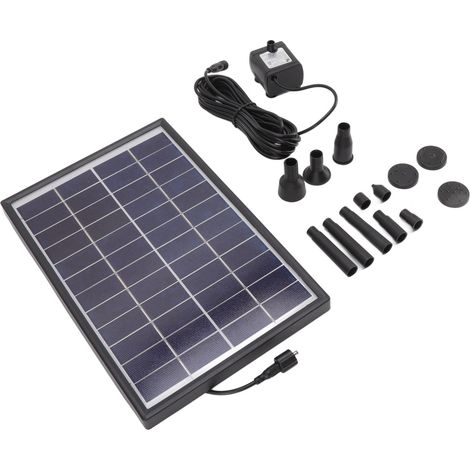 Pompe solaire pour fontaine 12V 6W, filtre anti-colmatage ABS, nettoyage facile, pompe à eau solaire pour décorations flottantes (1/5)