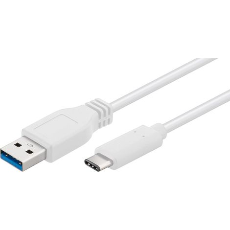 MicroConnect USB3.1CA05W - 0,5 m - USB C - USB A - 3.2 Gen 1 (3.1 Gen 1) - Male connector / Male connector - Blanc