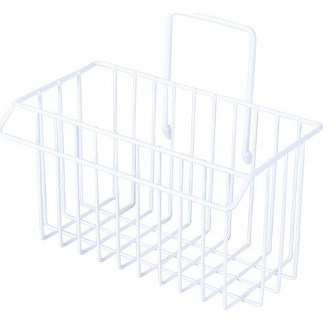 Rack de Stockage en Fer, Panier de Stockage d'Égouttures Monté Au Mur Dans la Salle de Bain, Egouttoir de Cuisine Sans Perçage avec Perche de Stockage de Chiffons Blanc