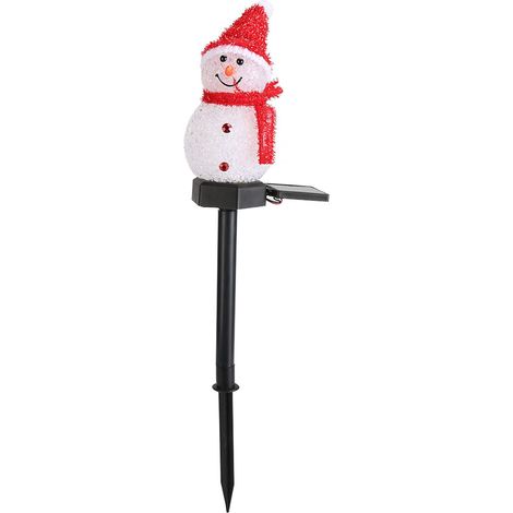 Lampe de jardin solaire LED Snowman résistant à l'eau pour la décoration extérieure (1 lampe + 2 pics de fixation)