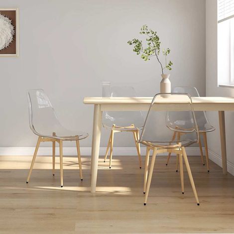 vidaXL Sillas de comedor 4 unidades transparente PET (1/5)