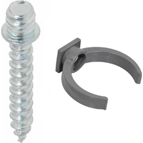 Ensemble de 1 collier tube de descente Ø50 Gris + Vis 7x40mm - Arcanaute