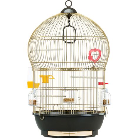 Ferplast BALI FERPLAST Gabbia BALI: Habitat ideale per uccelli. Pratica, funzionale, design italiano. Accessori inclusi per cibo, acqua e riposo.. Variante BALI ANTIQUE BRASS - Misure: Ø 43.5 x 68.5 c (1/2)