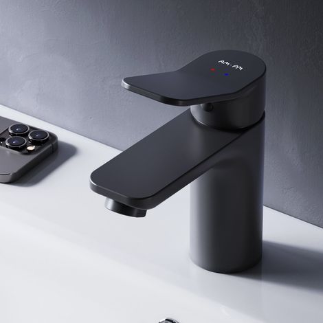 AM.PM Wasserhahn Bad Schwarz Waschtischarmatur Bad Armatur Mischbatterie Waschbeckenarmatur Einhebelmischer Badezimmer (1/5)