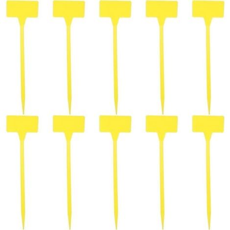 LAN Étiquettes pour plantes de jardin – 10 étiquettes jaunes, 30 cm, réutilisables et faciles à insérer (1/4)