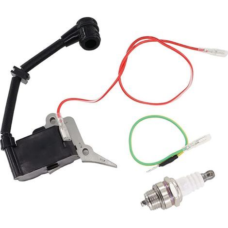 Bobine d'allumage Bougie d'allumage pour tronçonneuse 2500 25cc pour Berlan Fuxtec Gardech Plantiflex Roxon Scion Silex Timberpro Timbertech Varan Viron AL-KO 2625TSB 2625T Hyundai HEL25 (1/5)
