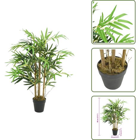 Bambusbaum Künstlich 500 Blätter 80 cm Grün - Bambusbaum - Kunstrasen - Dekorative Pflanzen - Indoor Pflanzen - Grüne Pflanze (1/5)