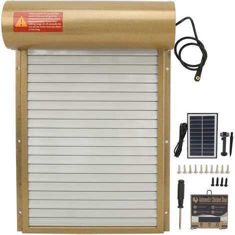 Automatic Solar Chicken Coop Door – Timer – For Ducks, Geese – Gold (1/5)
