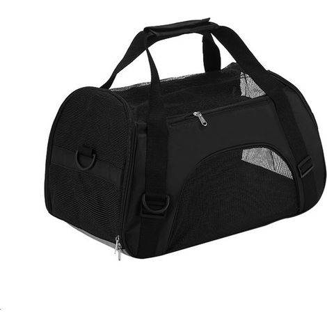 Bolsa de viaje para mascotas，Apta para gatos y perros，Bolsa de viaje para perros pequeños，Apta para mascotas de hasta 1,5 kg，432130 cm，Negra (1/5)