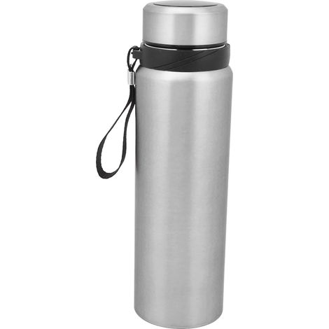 Edelstahl-Thermosbecher mit Temperaturanzeige, großes Fassungsvermögen, tragbare Thermosflasche für Zuhause, Reisen und Büro, Silber, 1000 ml (1/5)