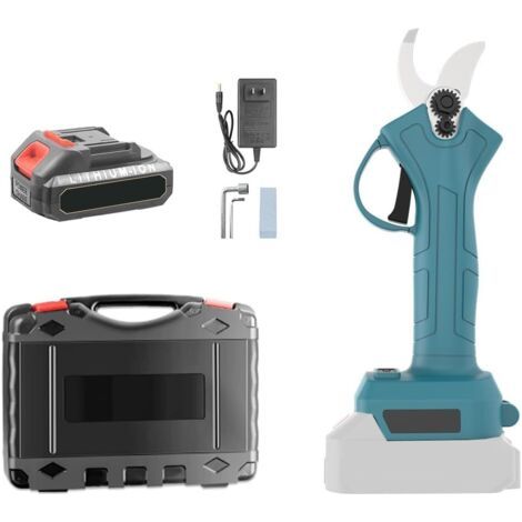 Coupe-branches sans fil pour batterie 18 V, sécateur électrique professionnel avec batterie 3000 mAh et chargeur, diamètre de coupe max. 30 mm, pour jardins, vergers (1 batterie 3000 mAh) (1/5)