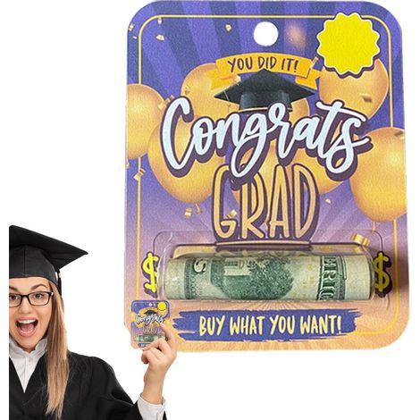 Porte-monnaie pour carte de vœux de remise de diplôme - Pince à billets en acrylique commémorative, cadeaux pour la remise des diplômes 2023 (1/5)