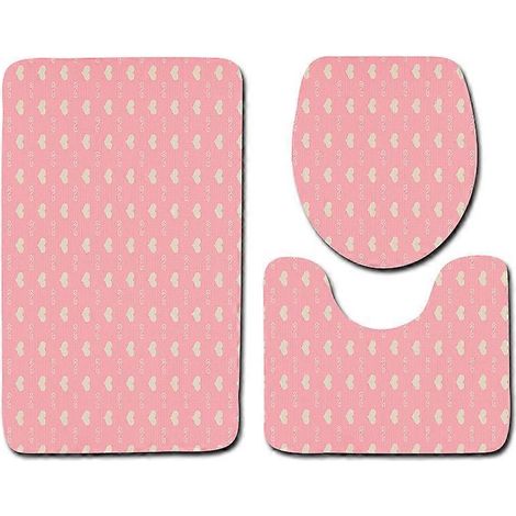 Coussin de siège de toilette à rayures colorées, décoration de salle de bain, coussin de siège de toilette trois pièces, tapis de salle de bain