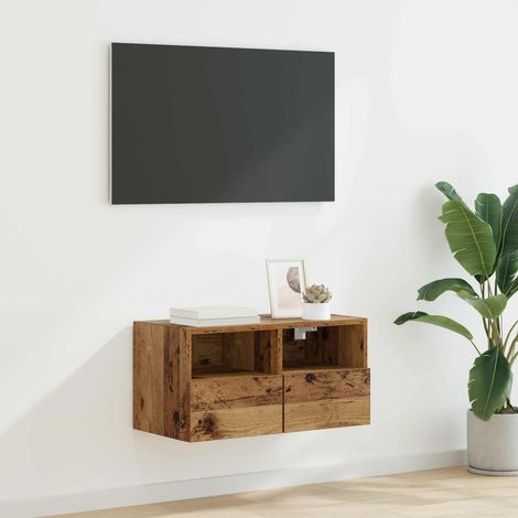 vidaXL Mobile TV da parete Legno vecchio 60 x 30 x 30 cm