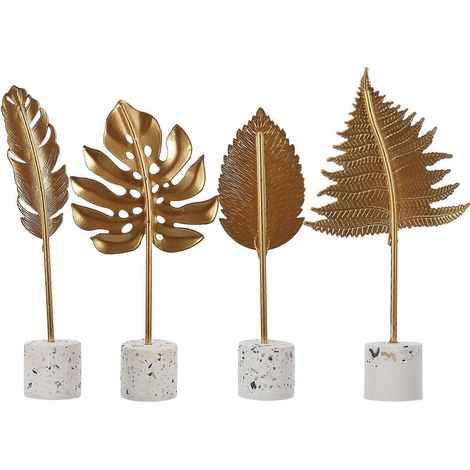 Lot de 4 feuilles décoratives en fer forgé, style aléatoire, pour bureau. (1/5)
