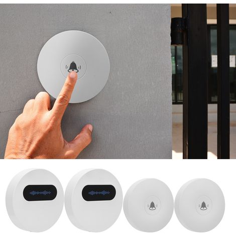 Sonnette sans fil avec émetteur et récepteur, étanche IP44, flash LED, 58 mélodies, 4 niveaux de volume, prise européenne.-AquaForge