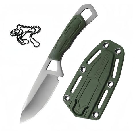 Couteau de poche fixe mini-outil multifonction portable avec chaîne pour le jardinage, le camping, la randonnée et la survie en pleine nature