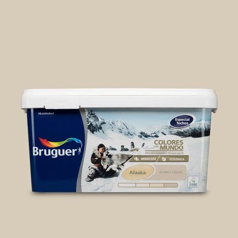 Bruguer Colores del Mundo Pintura para paredes monocapa Alaska Blanco Cálido 4 L