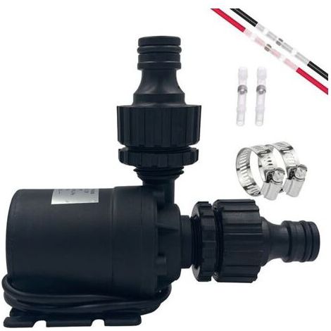 Pompe a Eau 12v, Mini Pompe à Eau Submersible Moteur Sans Balais 800l/h 5m, Pompes à Eau pour la Circulation de l'eau de la Piscine de Fontaine Solaire d'aquarium d'étang de Bassin (1/5)