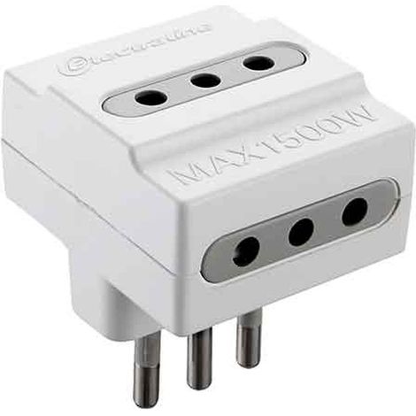 ADATTATORE TRIPLO 10A 2P+T - presa 10A 2P+T