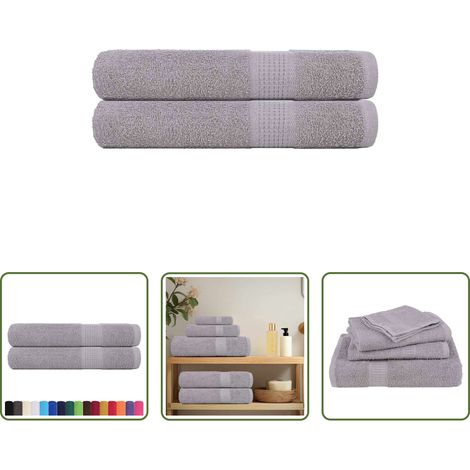 Baumwolle - Handtücher FROGN 2 Stk. Grau 100x200 cm 360 g/m² (1/5)