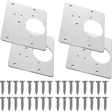 Kit de réparation de charnières de porte de placard de cuisine avec support et vis de fixation (4 pièces)