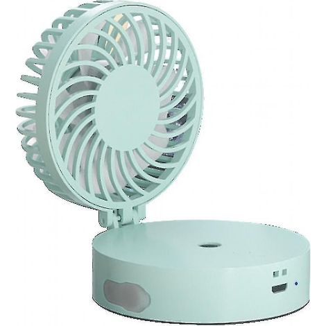 Ventilador de mano colorido y brillante con función de pulverización, plegable y que se puede llevar alrededor del cuello (verde). (1/3)