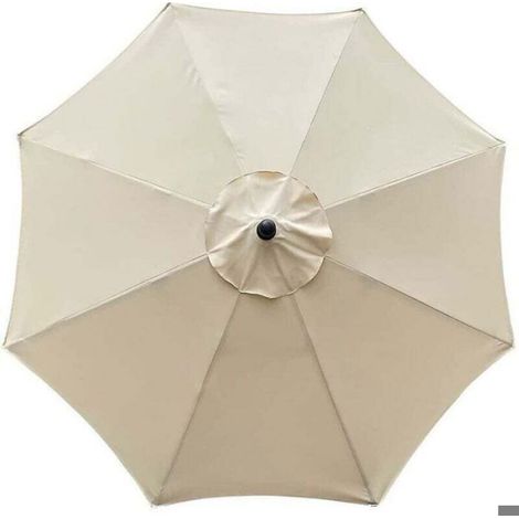 Housse de parasol, 8 baleines, 3 m, imperméable, résistante aux UV, tissu de remplacement, pour terrasse, extérieur, terrasse (1/4)
