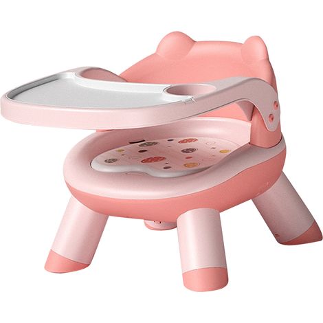 Chaises de salle à manger pour enfants, coussin confortable et sonore, siège rehausseur multifonctionnel, léger et sécuritaire pour bébés et enfants, rose (1/5)