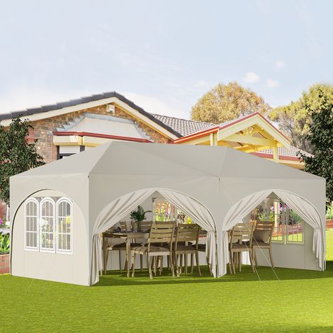 Woltu – Tonnelle de jardin pliante 3x6m – Imperméable 210D – Anti-UV 50+ – Hauteur réglable 250-258cm – 6 parois latérales amovibles (1/5)