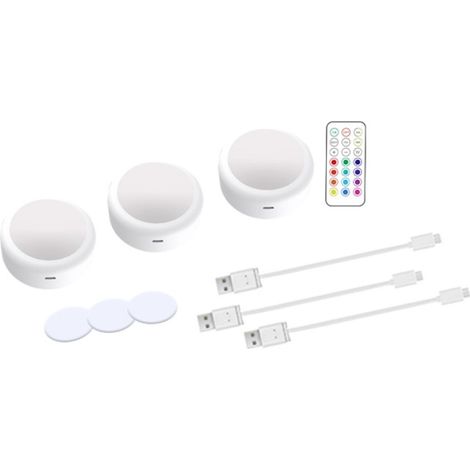 Projecteur LED, 3 unités, RGB, rechargeable, 13 couleurs, pour mettre en valeur les plafonds, les jardins, les façades ou les espaces extérieurs.-AquaForge (1/5)