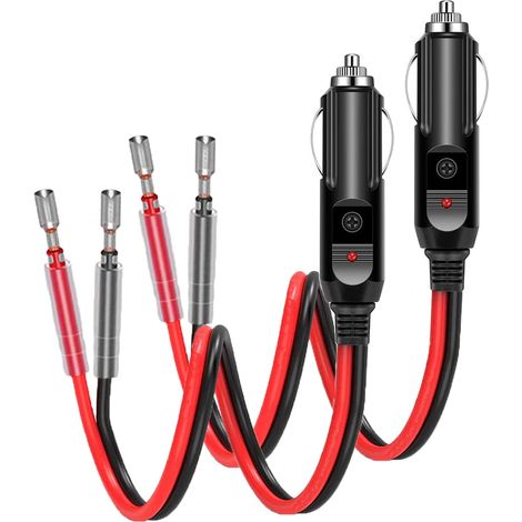 Prise Allume-Cigare Mâle - 12 V - Fusible 15 A - Câble 16 AWG - Avec Voyant LED - Pour Voiture - 2 Pièces (1/5)