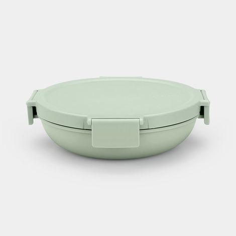 Brabantia - Make & Take Lunch Box Rotondo 1L - Design Piatto - Chiusura Ermetica - Coperchio Chiusura a Scatto - Adatto per Congelatore - Adatto per Lavastoviglie & nel Microonde - Jade Green (1/5)