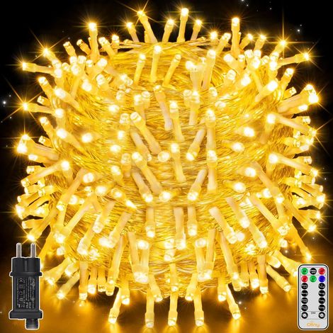 Guirlande Lumineuse 10m 100LED Intérieur Extérieur, IP44 Étanche, Lumière Chaude 2700K, Guirlande Décoration pour Noël, Jardin, Maison, Chambre, Mariages, Anniversaire, Blanc Chaud (1/4)