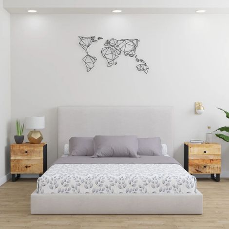 Mesitas de noche 2 uds madera maciza de mango 40x33x46 cm vidaXL (1/5)