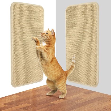 Tapis Griffoir pour Chat, 2 Grattoir Chat de 50x25CM. Tapis Griffoir Chat en Tapis Sisal, Griffoir Chat Canapé est résistant à l'usure et Durable. Tapis Chat pour protéger canapés, Portes et Meubles (1/5)