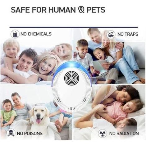 Repulsif Souris, Anti Moustique Ultrason, Ultrason Souris Et Rats Repousse Fourmis, Rongeurs - 100% Inoffensif (4 Paquets) (1/4)