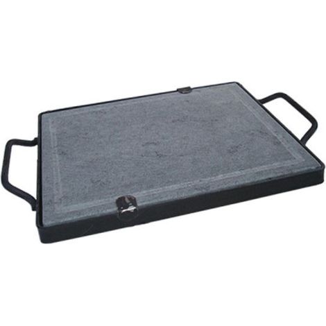 MACHIERALDO 8012947018125 Pietra Lavica con Impugnature 30x50 cm Spessore 2 cm Acciaio per Cucina Alimentare colore Nero