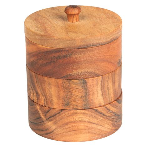 Table Passion - 3 pots épices en bois d'acacia 11 cm (1/2)