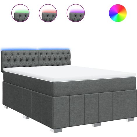 Maison Exclusive - Boxspringbett mit Matratze Dunkelgrau 140x190
