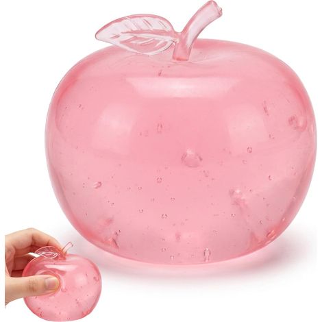 Quetschapfel – 1 Stück – Weichschaum – Anti-Stress-Nahrung – Entspannung für Büro oder Schule – Grün-Rosa (1/5)