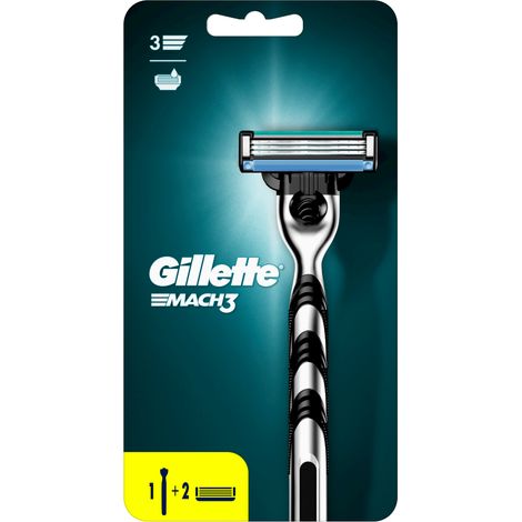Mango de afeitadora Gillette Mach3 + 2 hojas de repuesto (1/4)
