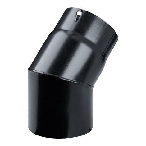 curva gomito 45o   150 mm 15 cm in acciaio nero per stufa a legna 1,2 mm porcellanato (1/2)