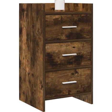 Maison Exclusive - Comodini Rovere Fumo 40 x 36 x 70 cm Legno ingegnerizzato (1/5)