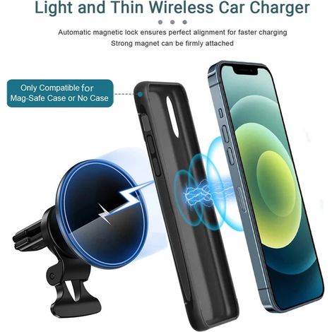 Chargeur magnétique de voiture pour iPhone 12/Mini/Pro/Pro Max, chargeur sans fil, support de navigation (1/5)