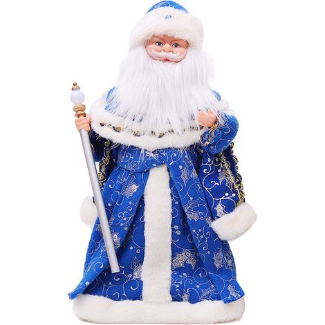 Père Noël électrique chantant 40 cm bleu style russe animé décoratif (1/5)