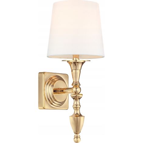 Cosmo Light W01125AU-WH E27 weißer Lampenschirm, Wandleuchte in Austin Gold (1/3)