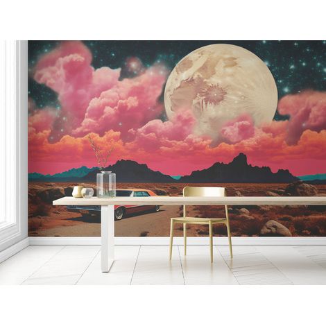 Papier Peint Rétro - Celeste - 400 x 260 cm (1/2)