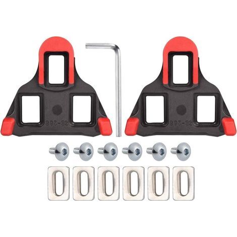 Cales de vélo de Route pour Chaussures de Cyclisme, Taquets de Vélo, Crampons de Chaussure, Ensemble de Clips de Vélo de Route et de Peloton pour Chaussures de Cyclisme Spécialisées (1/5)